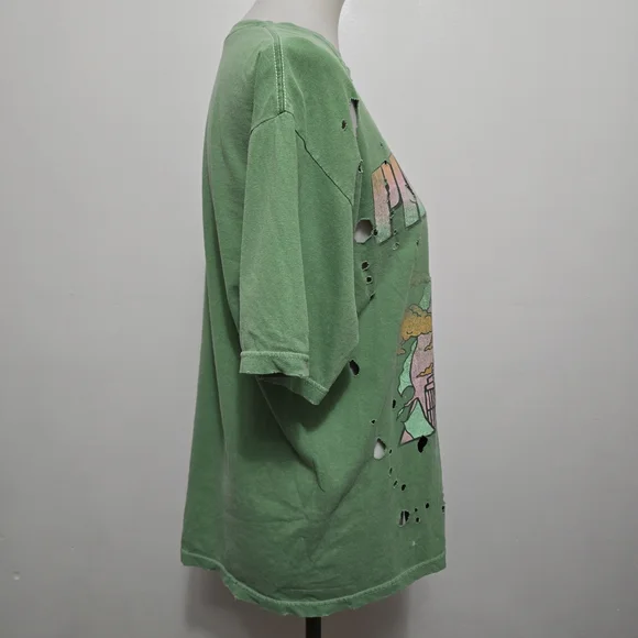 Buckle Retro Pink Floyd Washed Green Distressed Animals Band S/M T-Shirt - Picture 4 of 6